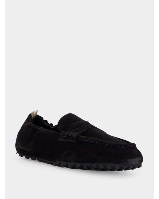 Officine Creative Black Travis Suede Loafers for men
