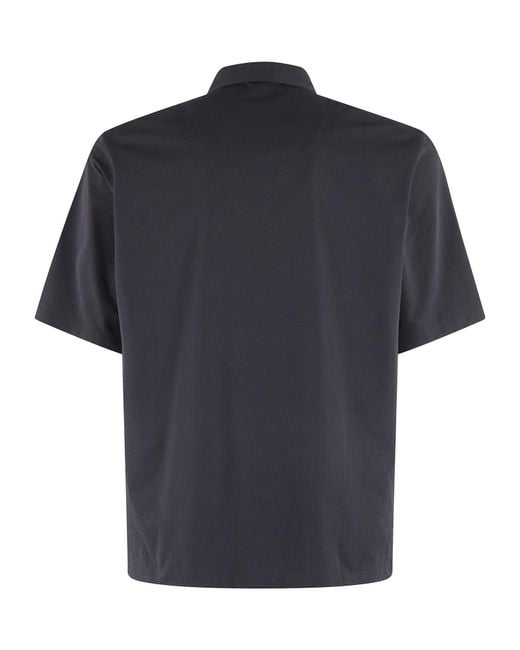 Herno Blue Patch Pocket Short Sleeve Shirt for men