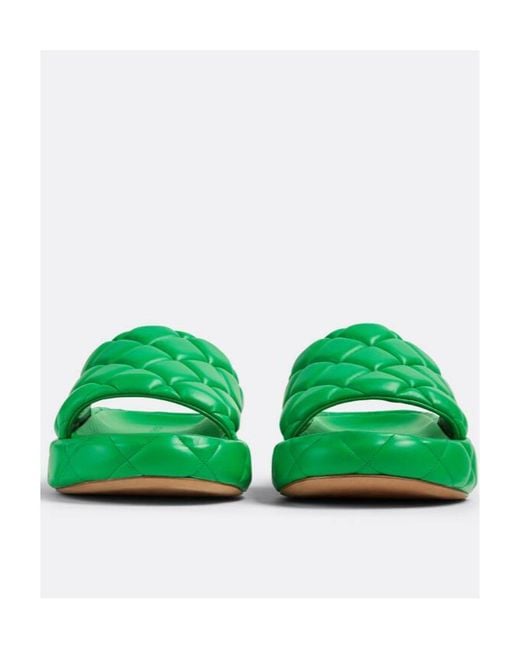 Bottega Veneta Green Quilted Open-Toe Sandals for men
