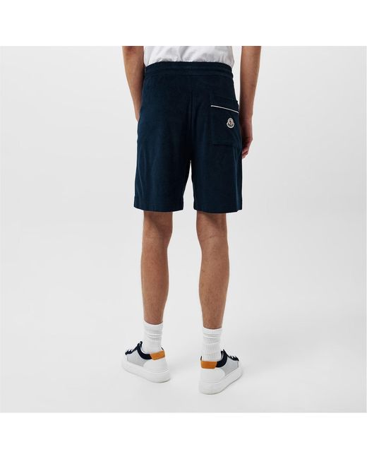 Moncler Blue Logo Drawstring Shorts for men