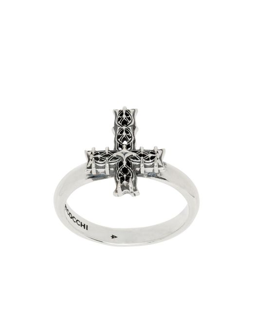 Emanuele Bicocchi White Notre-Dame Cross Ring for men