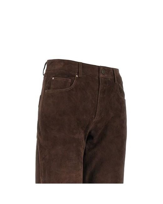 Arma Brown Jean Suede Flared Pants