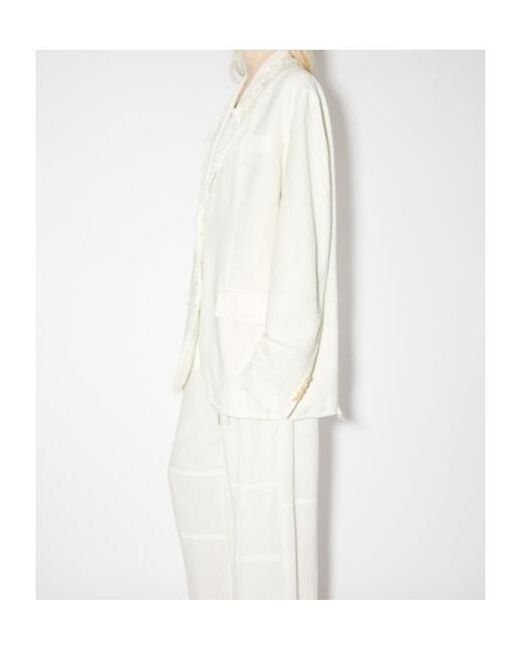 Acne White Notched-Collar Single-Breasted Blazer