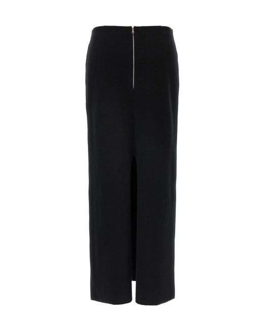 Auralee Black Stretch Double Face Knit Skirt