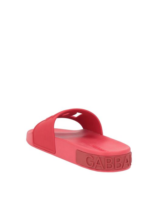 Dolce & Gabbana Red Solid Color Sandals