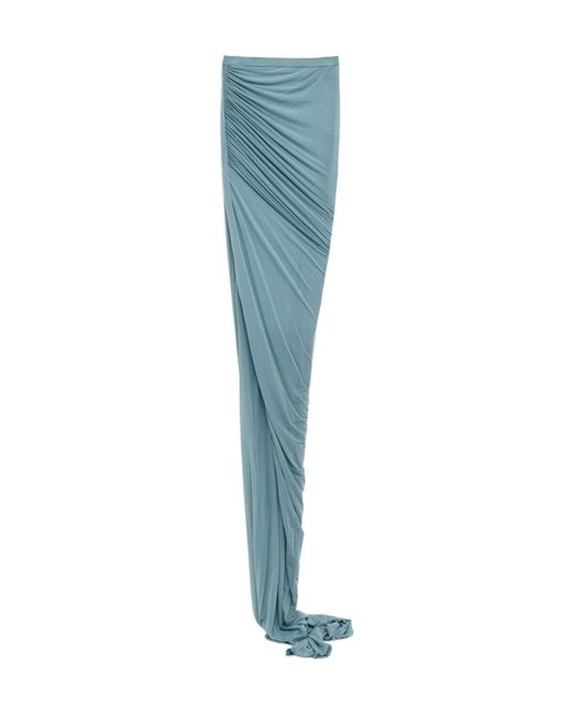 Rick Owens Blue Edfu Maxi Skirt