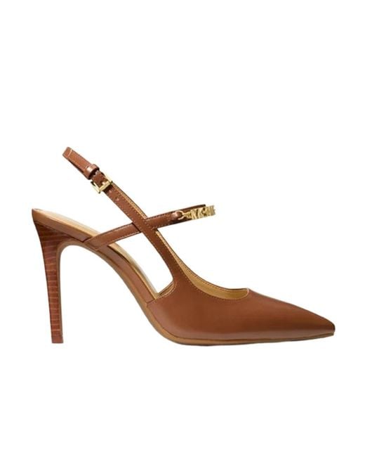 MICHAEL Michael Kors Brown Dina Flex Studded Leather Court Pumps