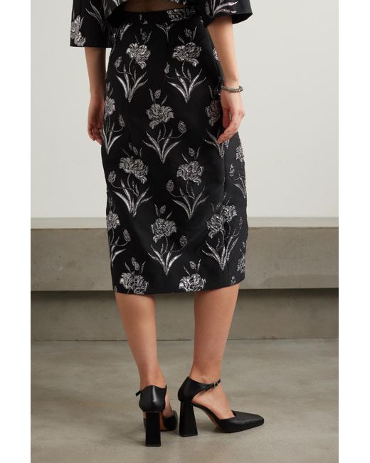 Erdem Black Pattern Skirt