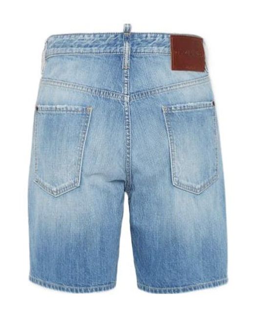 DSquared² Blue Logo Patch Denim Shorts for men