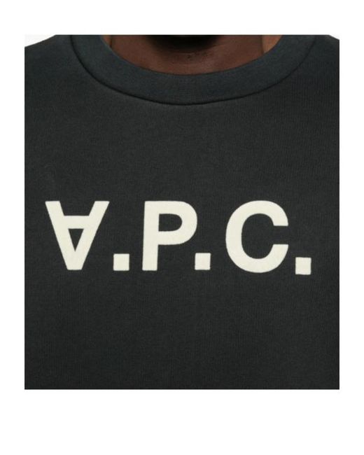 A.P.C. Black Logo Long Sleeved Sweatshirt for men