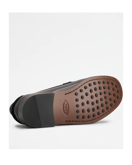 Tod's Black Leather Loafers for men