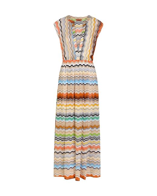 Missoni White Zigzag Fine-Knit Maxi Cover-Up Dress