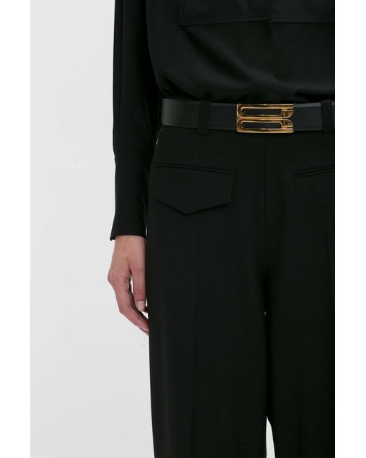 Victoria Beckham Black Freshly Cut Wool Back Casual Pants