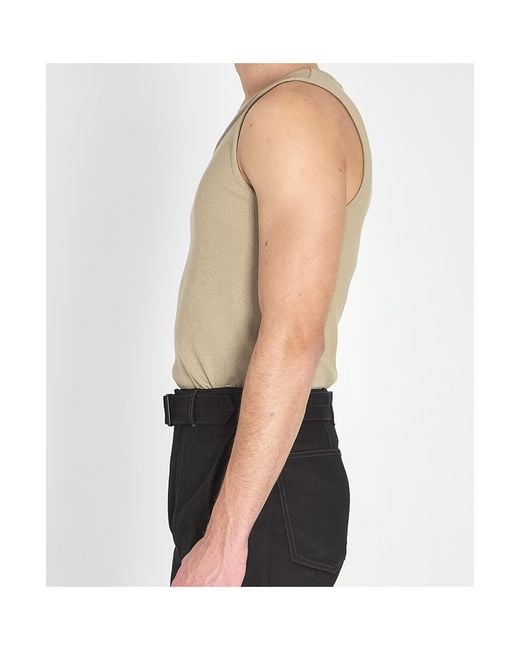 Lemaire Black Ribbed Tank Top for men