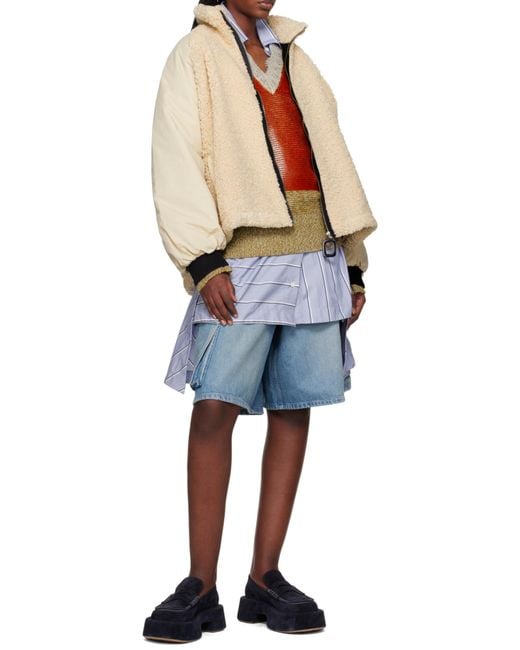 J.W. Anderson Natural Panelled Fleece Track Jacket
