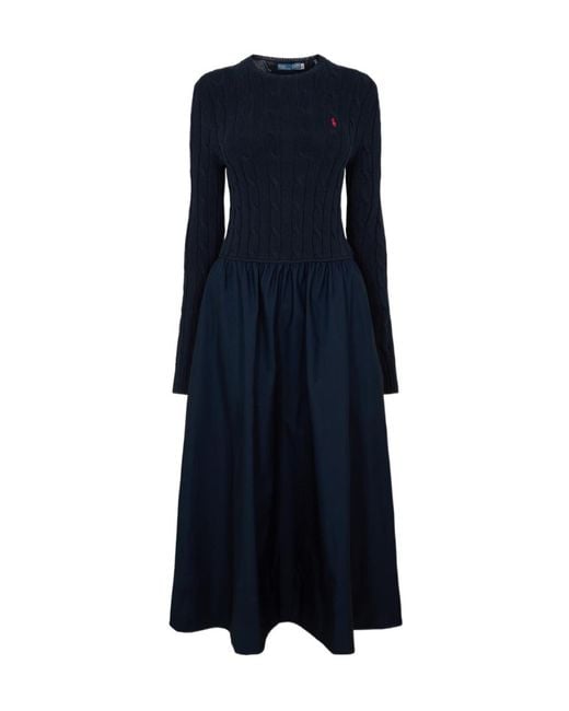 Polo Ralph Lauren Blue Logo Knit Dress