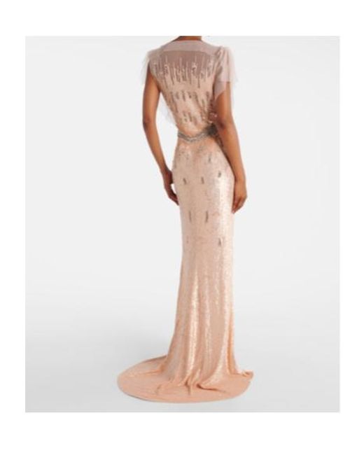 Jenny Packham Pink Bonnie Embellished Gown