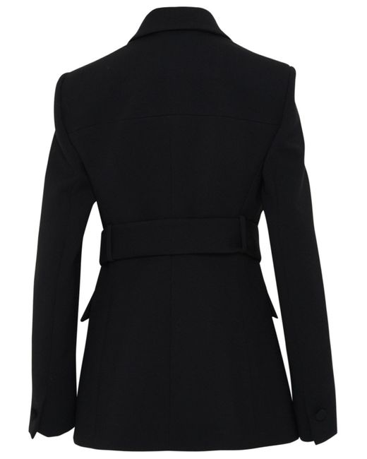 Versace Black Belted Waist Single-Breasted Blazer