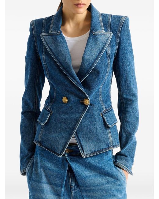 Balmain Blue Denim 2-Button Jacket