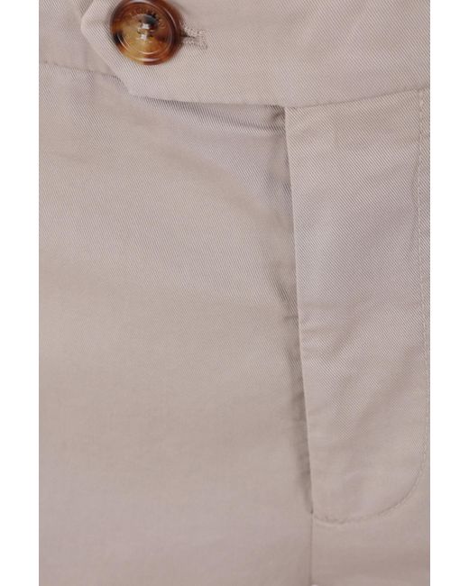 Brunello Cucinelli Gray Italian-Fit Gabardine Trousers for men