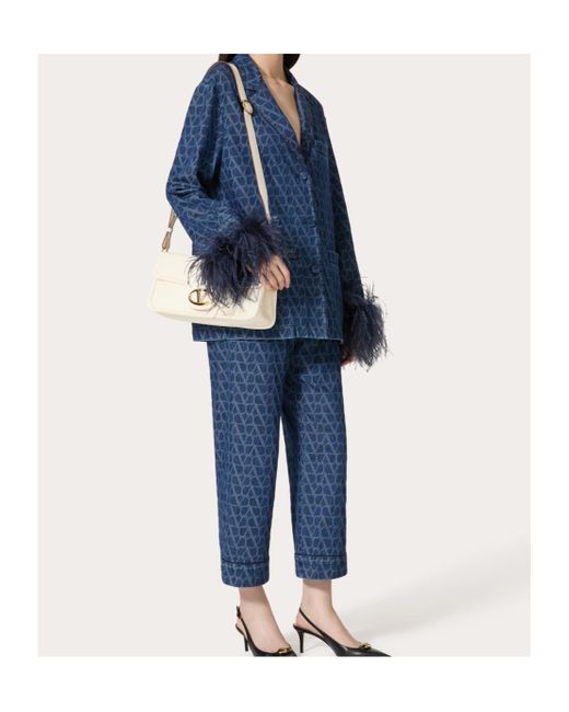 Valentino Blue Toile Iconographe Oversized Denim Jacket