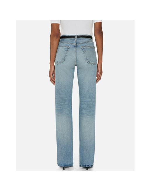 FRAME Blue The Vertical Straight-Leg Jeans
