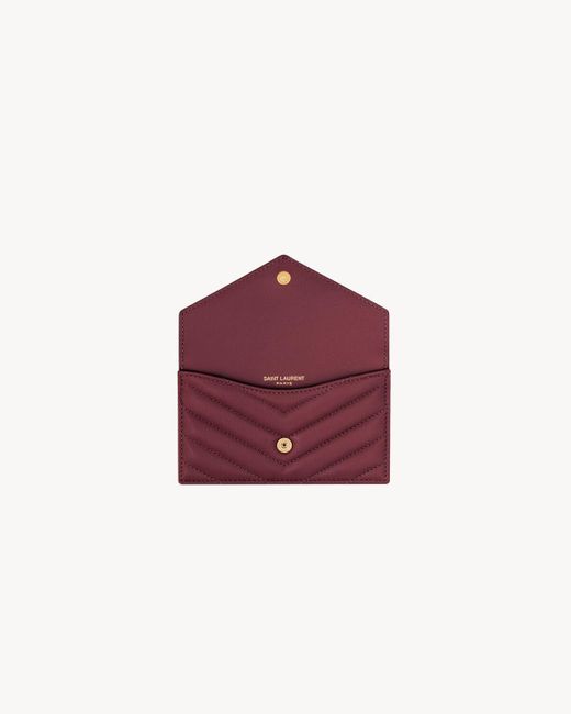 Saint Laurent Purple Cassandre Matelassé Card Case