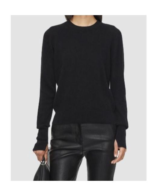 Joseph Black Light Pure Cashmere Round Neck Jumper