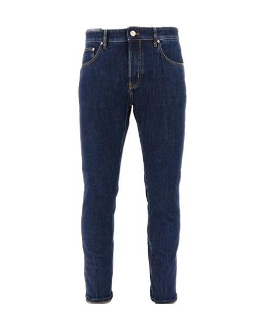 PT01 Blue Denim Trousers With Belt Loops for men
