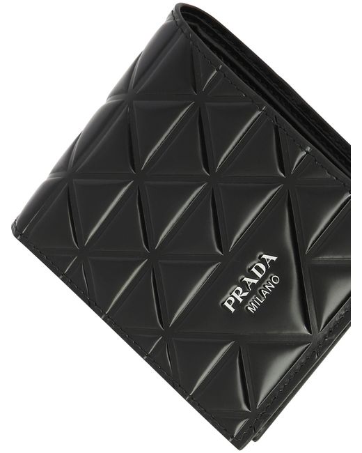 Prada Black Quilted Bi-Fold Wallet for men