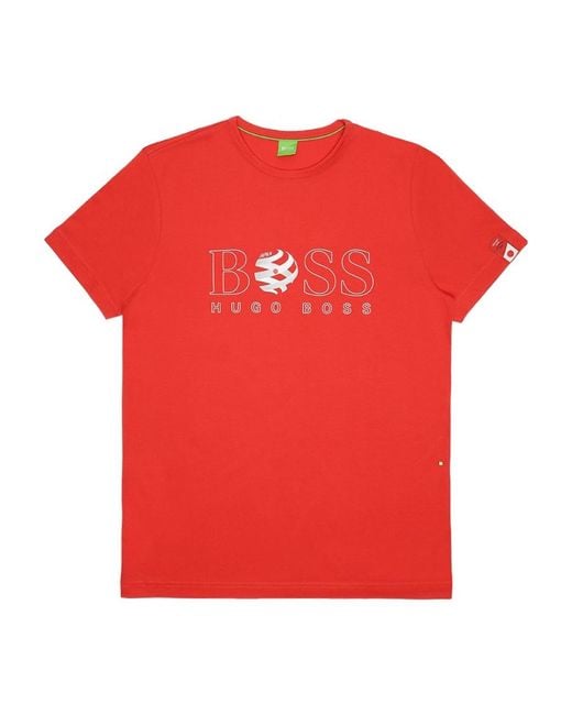 Boss Red T-Shirt With Round Neck And Short Sleeves for men