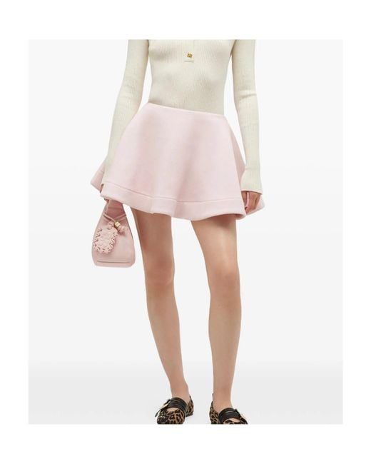 Ganni Pink Peacoat Wool Circle Skirt