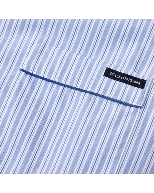 Dolce & Gabbana Blue Casual Long-Sleeve Shirt for men