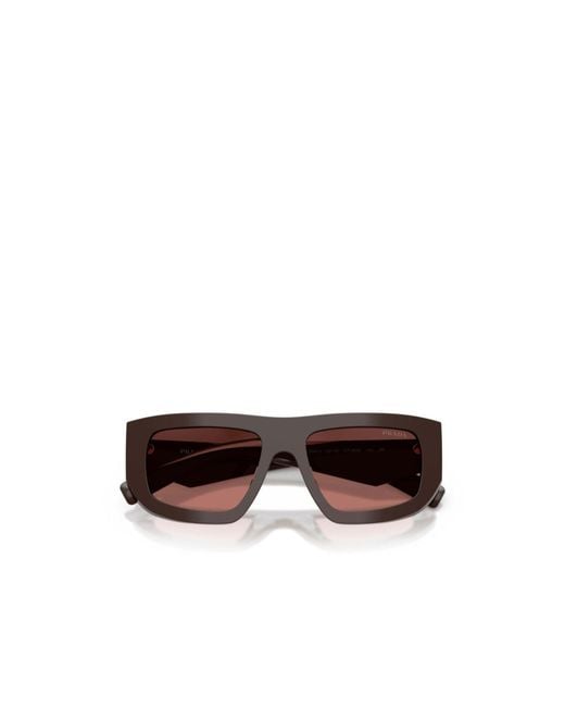 Prada Brown Eyewear Triangle Logo Geometric Frame Sunglasses