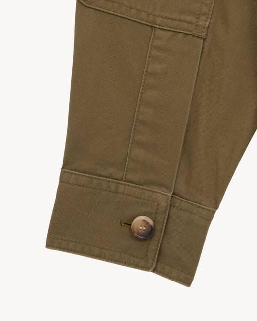 Saint Laurent Green Button-Up Twill Overshirt for men