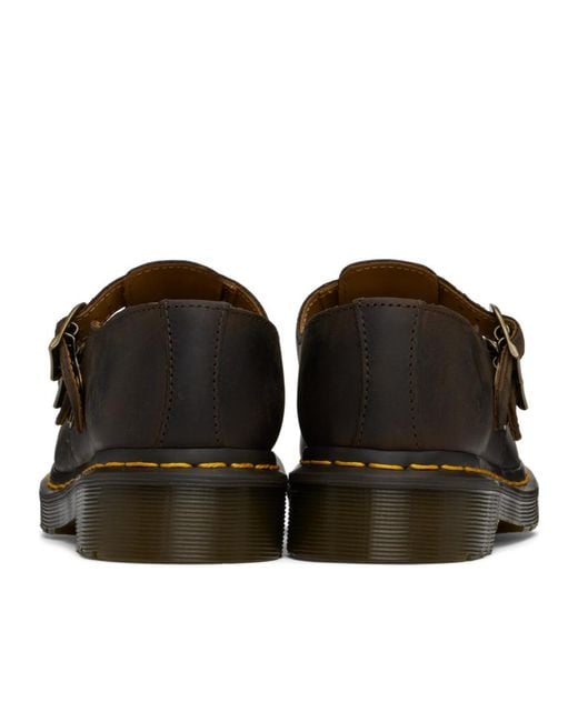 Dr. Martens Brown Piercing Detail Mary Jane Shoes