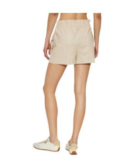 AllSaints Natural Fran High-Rise Leather Shorts