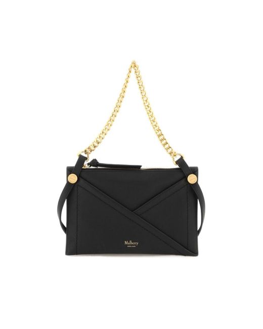 Mulberry Black M Zipped Leather Shoulder Bag