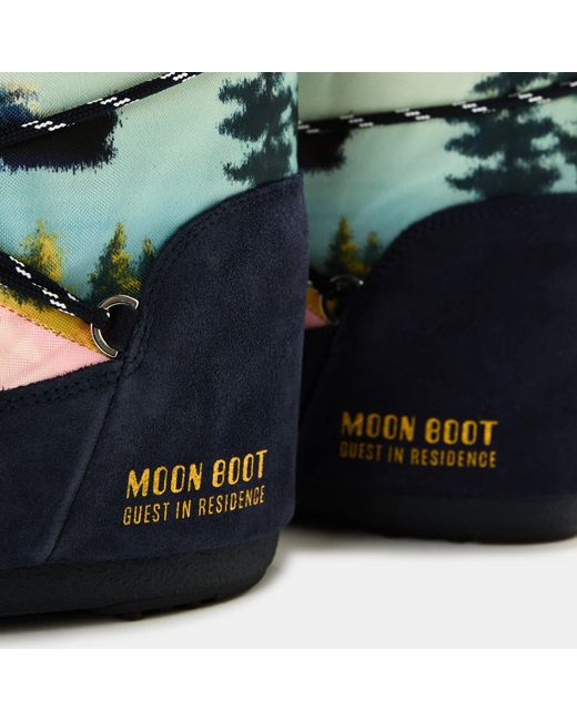 Moon Boot Blue Printed Ankle Boots