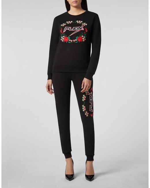 Philipp Plein Black Round-Necked Sweater