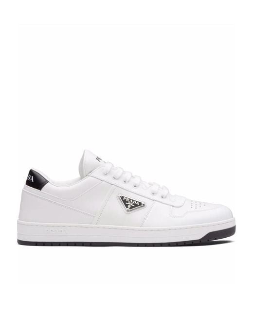 Prada White Lace-Up Sneakers for men