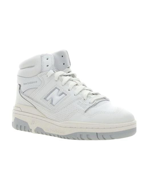 New Balance White 650 High-Top Lace-Up Sneakers for men
