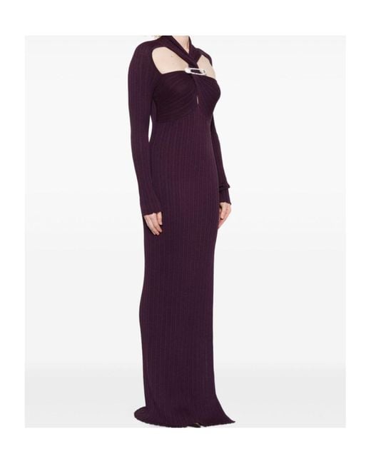 GIUSEPPE DI MORABITO Purple Safety-Pin Detail Maxi Dress