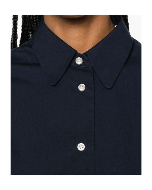 Officine Generale Blue Poplin Organic-Cotton Shirt
