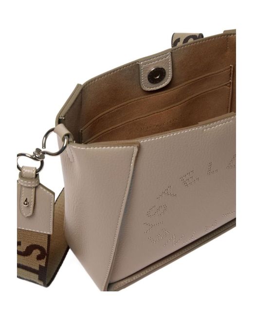 Stella McCartney Natural Logo Square Crossbody Bag