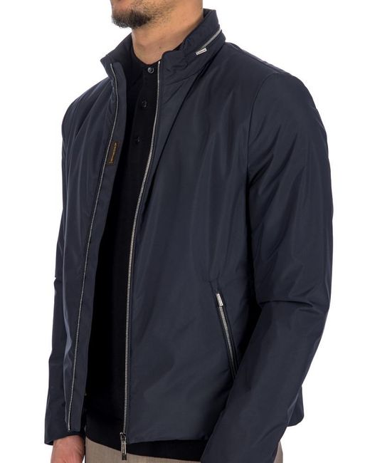 Moorer Blue Long-Sleeved Casual Jacket for men