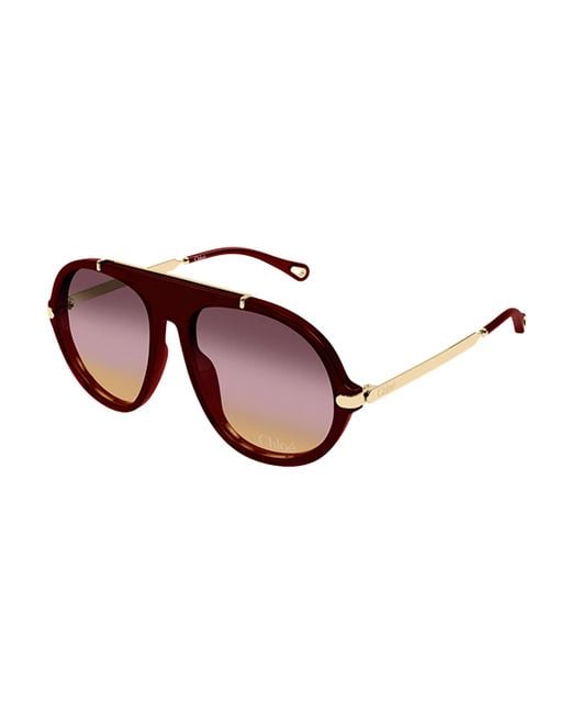Chloé Purple Chloé Eyewear Aviator Sunglasses