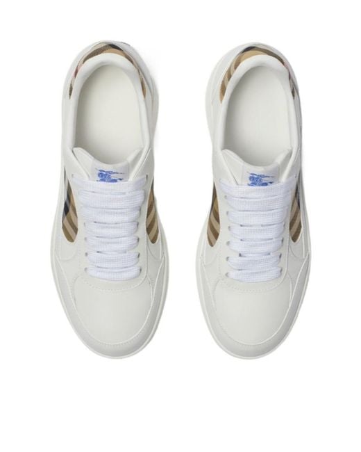 Burberry White Terrace Lace-Up Sneakers for men
