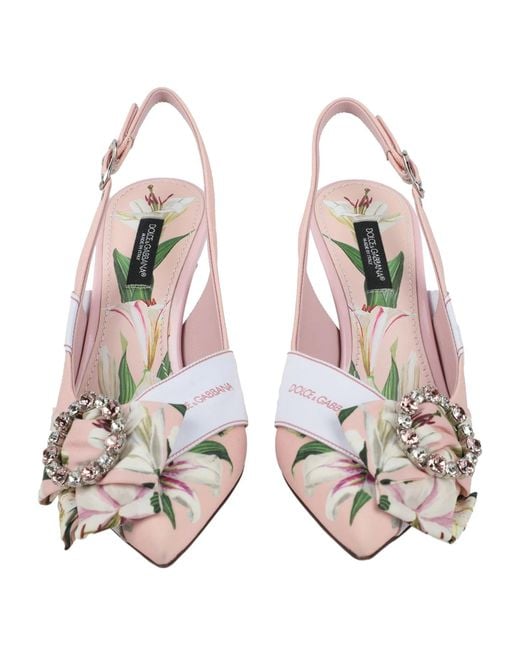 Dolce & Gabbana Pink Floral Printed High Heels