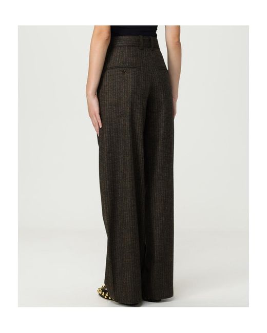 Isabel Marant Black Pinstriped Straight-Leg Trousers